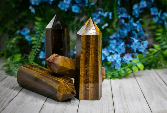Large Tigers Eye Crystal Tower Point