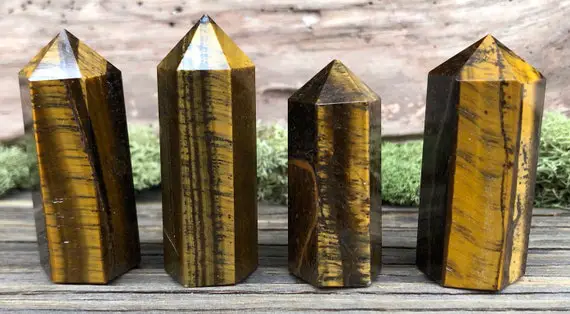 Tigers Eye Tower Point For Crystal Grid