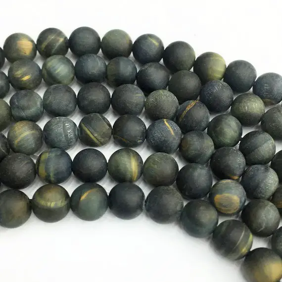 10mm Matte Tiger Eye Beads, Round Gemstone Beads, Wholesale  Beads