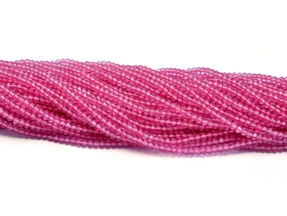 Aaa+ Pink Topaz 3mm Micro Faceted Rondelle Beads | 13inch Strand | Pink Topaz Semi Precious Gemstone Faceted Loose Beads For Jewelry Making