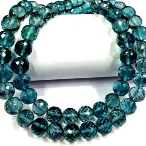 AAAA++ ~Extremely Rare~London Topaz Faceted Round Ball Beads London Blue Topaz Gemstone Beads Topaz Round Beads Necklace Wholesale Price. | Natural genuine Gemstone jewelry. Buy crystal jewelry, handmade handcrafted artisan jewelry for women.  Unique handmade gift ideas. #jewelry #beadedjewelry #beadedjewelry #gift #shopping #handmadejewelry #fashion #style #product #jewelry #affiliate #ad