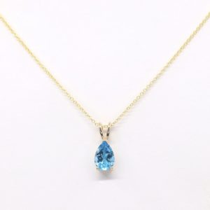Shop Topaz Necklaces! 14K 1CT Blue Topaz Solitaire Necklace / Pear Blue Topaz Necklace / Solitaire Necklace / Everyday Necklace / Simple Necklace / Rose Gold | Natural genuine Topaz necklaces. Buy crystal jewelry, handmade handcrafted artisan jewelry for women.  Unique handmade gift ideas. #jewelry #beadednecklaces #beadedjewelry #gift #shopping #handmadejewelry #fashion #style #product #necklaces #affiliate #ad
