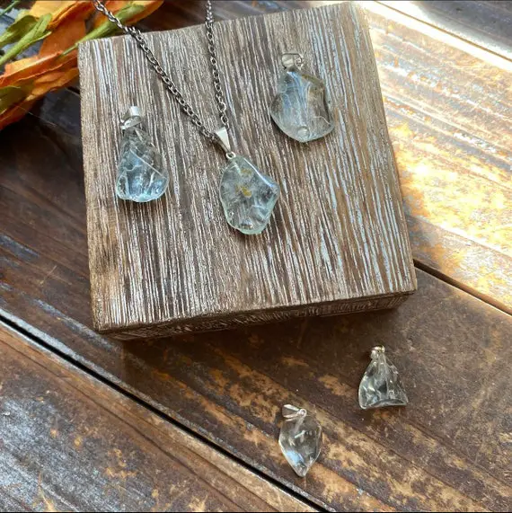 Blue Topaz Necklace Pendant - Crystals