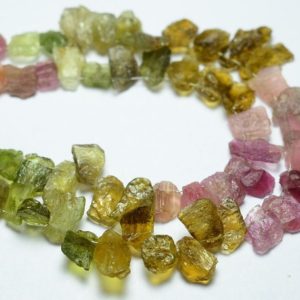 Shop Tourmaline Chip & Nugget Beads! Natural Multi Tourmaline Rough Beads 6x7mm to 8x11mm Natural Shape Raw Gemstone Beads Superb Tourmaline Beads – 8 Inches Strand No2715 | Natural genuine chip Tourmaline beads for beading and jewelry making.  #jewelry #beads #beadedjewelry #diyjewelry #jewelrymaking #beadstore #beading #affiliate #ad