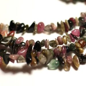 Shop Tourmaline Chip & Nugget Beads! Wire 89cm approx – stone beads – Tourmaline 395pc multicolored rock Chips 3-8mm | Natural genuine chip Tourmaline beads for beading and jewelry making.  #jewelry #beads #beadedjewelry #diyjewelry #jewelrymaking #beadstore #beading #affiliate #ad