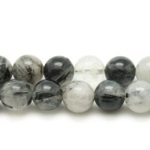 Shop Tourmaline Bead Shapes! Fil 39cm 37pc env – Perles de Pierre – Quartz Tourmaline Noire Boules 10mm | Natural genuine other-shape Tourmaline beads for beading and jewelry making.  #jewelry #beads #beadedjewelry #diyjewelry #jewelrymaking #beadstore #beading #affiliate #ad