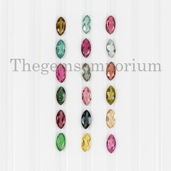 25 Pcs Lot Multi Tourmaline Loose Gemstone, Aaa Quality 2.5x5mm Marquise Cut Stone, Tourmaline Faceted, Tourmaline Cut Stone, Loose Stone