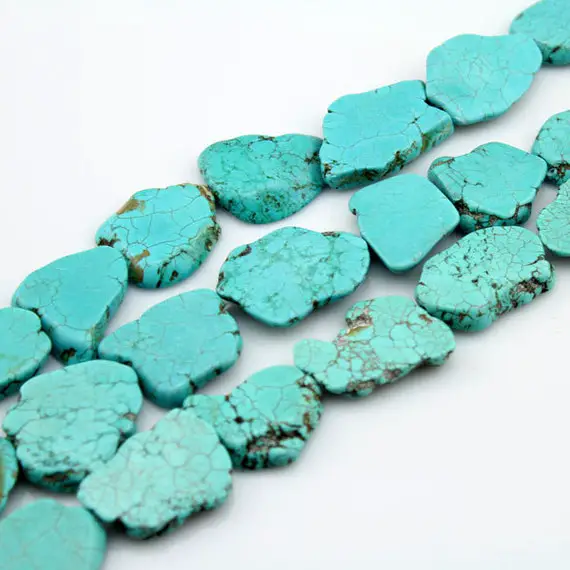 Hot Sale  30*40mm Slab Turquoise Beads,turquoise Beads,slab Slice Turquoise Stone,large Nugget Gemstone Beads---30*40mm----bt007