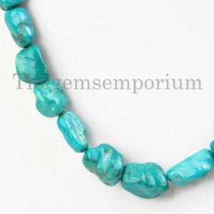 Shop Turquoise Chip & Nugget Beads! New Arrivals Turquoise Smooth Gemstone Nugget Necklace, Top Quality Turquoise Nuggets Necklace, Nugget Necklace, Necklace, Gemstone Necklace | Natural genuine chip Turquoise beads for beading and jewelry making.  #jewelry #beads #beadedjewelry #diyjewelry #jewelrymaking #beadstore #beading #affiliate #ad