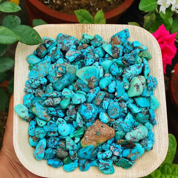 Turquoise Raw Crystal - Natural Arizona Turquoise - Arizona Turquoise Drilled - Wire Wappables - Healing Raw Crystals - Turquoise In Quartz