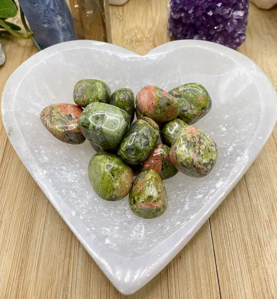 Tumbled Unakite Stones Set With Gift Bag