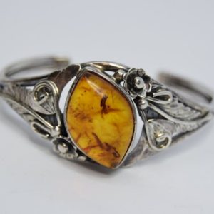 Shop Amber Bracelets! Vintage 925 Sterling silver Cuff with Natural stone cabochon Filigree bangle | Natural genuine Amber bracelets. Buy crystal jewelry, handmade handcrafted artisan jewelry for women.  Unique handmade gift ideas. #jewelry #beadedbracelets #beadedjewelry #gift #shopping #handmadejewelry #fashion #style #product #bracelets #affiliate #ad