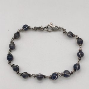 Shop Iolite Bracelets! Lolite Beaded Sterling Silver Bracelet | Natural genuine Iolite bracelets. Buy crystal jewelry, handmade handcrafted artisan jewelry for women.  Unique handmade gift ideas. #jewelry #beadedbracelets #beadedjewelry #gift #shopping #handmadejewelry #fashion #style #product #bracelets #affiliate #ad