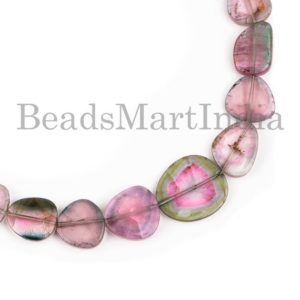 Shop Watermelon Tourmaline Beads! Watermelon Tourmaline Nuggets Necklace, Tourmaline Slice Nuggets Beads, 6×8-12x14mm Tourmaline Beads, Tourmaline Slice Nuggets Necklace | Natural genuine chip Watermelon Tourmaline beads for beading and jewelry making.  #jewelry #beads #beadedjewelry #diyjewelry #jewelrymaking #beadstore #beading #affiliate #ad