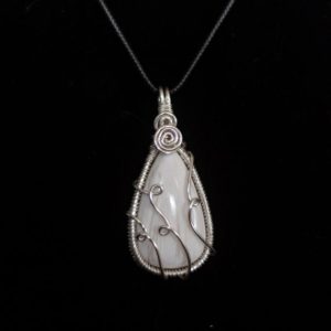Shop Scolecite Necklaces! White Scolecite Necklace – Silver Wire | Natural genuine Scolecite necklaces. Buy crystal jewelry, handmade handcrafted artisan jewelry for women.  Unique handmade gift ideas. #jewelry #beadednecklaces #beadedjewelry #gift #shopping #handmadejewelry #fashion #style #product #necklaces #affiliate #ad