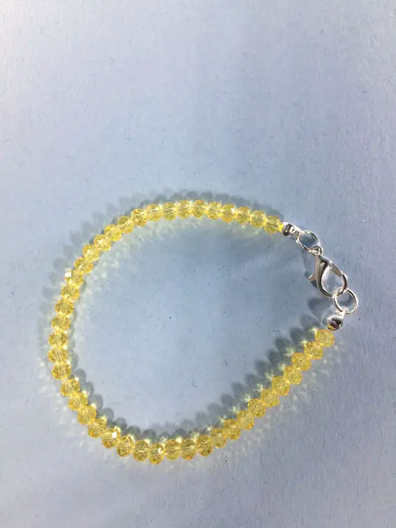 Yellow Sapphire Bracelet,  Natural Yellow Sapphire Bracelet, Genuine Yellow Sapphire  Bracelet, Birthstone Bracelet