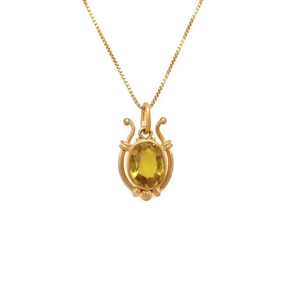 Natural Certified Yellow Sapphire Pendant Necklace Pukhraj Pendant In Sterling Silver 14k Gold Plated Handmade Pendant For Men And Women