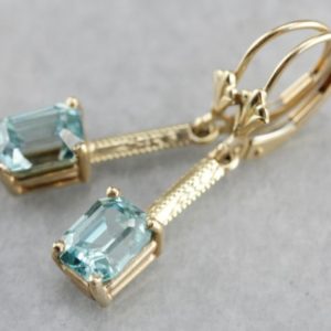 Shop Zircon Jewelry! Stunning Art Nouveau And Modern Era Blue Zircon Earrings A0KLRT-D | Natural genuine Zircon jewelry. Buy crystal jewelry, handmade handcrafted artisan jewelry for women.  Unique handmade gift ideas. #jewelry #beadedjewelry #beadedjewelry #gift #shopping #handmadejewelry #fashion #style #product #jewelry #affiliate #ad