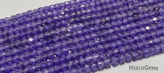 Aaa+ Quality Blue Zircon Micro Cut Rondelle Faceted Gemstone Beads,3 Mm Zircon Beads,15" Blue Cubic Zirconia Beads For Handmade Jewelry