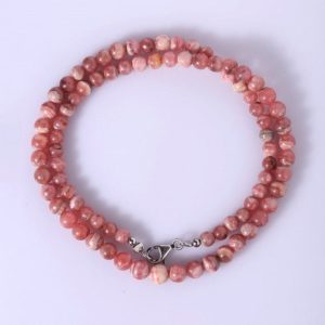Shop Rhodochrosite Necklaces! 1 Strand Rhodochrosite Beaded Necklace Natural Handmade Rhodochrosite Gemstone Necklace 6mm Round Beads Pink Rhodochrosite Beads | Natural genuine Rhodochrosite necklaces. Buy crystal jewelry, handmade handcrafted artisan jewelry for women.  Unique handmade gift ideas. #jewelry #beadednecklaces #beadedjewelry #gift #shopping #handmadejewelry #fashion #style #product #necklaces #affiliate #ad