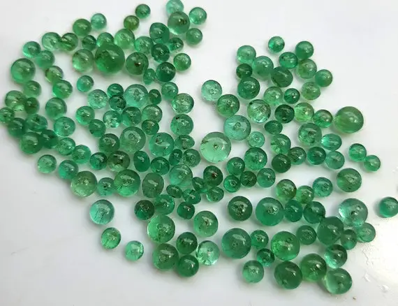 10 Pcs Beautiful Zambian Emerald Gems, Round Emerald Beads, 2-4mm Drilled Emerald Beads Gemstone, Untreated Green Polish Emerald Stone Beads