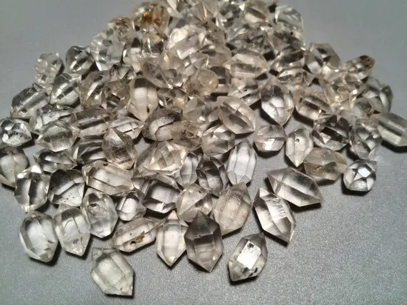 10 Pcs Herkimer Diamond Genuine Natural Aa Grade Rock Crystal Quartz Double Point Lucky Crystal Undrilled 6mm-15mm