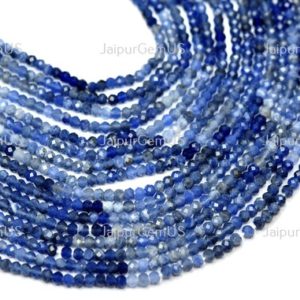 Shop Sodalite Rondelle Beads! 13 Inches Strand, Very Good Quality, Natural Sodalite Fancy Rondelle Faceted Shape Beads, Size-2.70mm | Natural genuine rondelle Sodalite beads for beading and jewelry making.  #jewelry #beads #beadedjewelry #diyjewelry #jewelrymaking #beadstore #beading #affiliate #ad