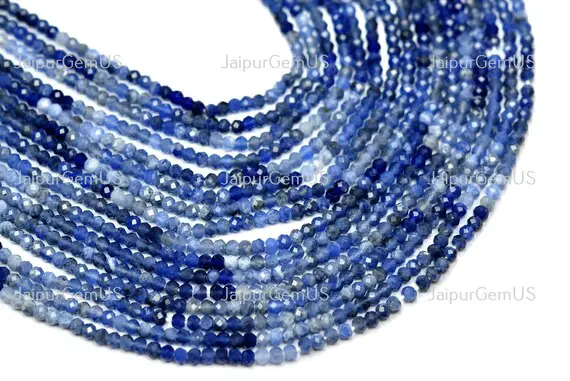 13 Inches Strand, Very Good Quality, Natural Sodalite Fancy Rondelle Faceted Shape Beads, Size-2.70mm