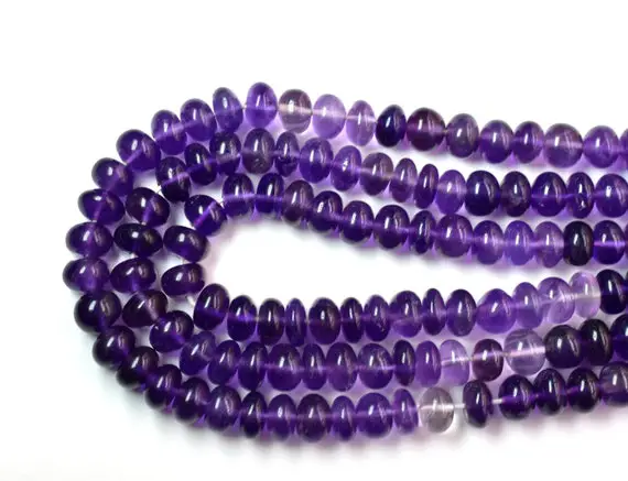 15 Inches Smooth Amethyst Rondelle Beads, Natural Gemstone Amethyst Shaded Beads Size 7 Mm Top Quality