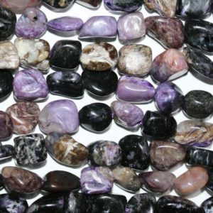 Shop Charoite Chip & Nugget Beads! 15"Charoite Smooth Nugget 7-8mm.-Strand 39cm | Natural genuine chip Charoite beads for beading and jewelry making.  #jewelry #beads #beadedjewelry #diyjewelry #jewelrymaking #beadstore #beading #affiliate #ad