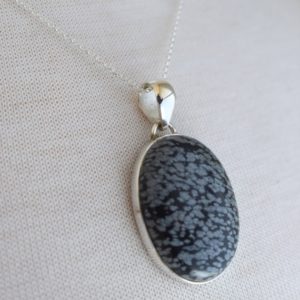 Shop Snowflake Obsidian Necklaces! Sterling Silver Snowflake Obsidian Necklace, Snowflake Obsidian Gemstone Pendant Gift, CHOOSE YOUR PENDANT | Natural genuine Snowflake Obsidian necklaces. Buy crystal jewelry, handmade handcrafted artisan jewelry for women.  Unique handmade gift ideas. #jewelry #beadednecklaces #beadedjewelry #gift #shopping #handmadejewelry #fashion #style #product #necklaces #affiliate #ad