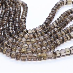 Shop Smoky Quartz Rondelle Beads! 18 inches Smoky Quartz smooth rondelle beads, Natural Smoky Quartz beads, Smoky Quartz rondelle beads, Smoky Quartz plain rondelle beads | Natural genuine rondelle Smoky Quartz beads for beading and jewelry making.  #jewelry #beads #beadedjewelry #diyjewelry #jewelrymaking #beadstore #beading #affiliate #ad