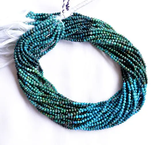 2.50 Mm Chrysocolla Rondelle Beads, Chrysocolla Faceted Beads, Gemstone Beads, Chrysocolla Gemstone For Necklace, 12.5 Inch Strand # Bd 187