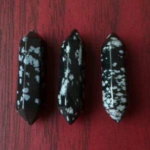 Shop Snowflake Obsidian Points & Wands! 3 pieces – Hexagon Faceted Natural Snowflake Obsidian Stone Point Double Terminated Wand Stick 30mm | Natural genuine stones & crystals in various shapes & sizes. Buy raw cut, tumbled, or polished gemstones for making jewelry or crystal healing energy vibration raising reiki stones. #crystals #gemstones #crystalhealing #crystalsandgemstones #energyhealing #affiliate #ad