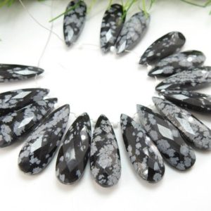 Shop Snowflake Obsidian Bead Shapes! 30X10MM Pair,Snowflake Obsidian Faceted Teardrop,Good Quality,Gift For Her,Wholesale Price,New Arrival 100%Natural BSJ-CY3 | Natural genuine other-shape Snowflake Obsidian beads for beading and jewelry making.  #jewelry #beads #beadedjewelry #diyjewelry #jewelrymaking #beadstore #beading #affiliate #ad