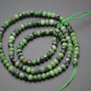3x4mm Faceted Natural Ruby Zoisite Small Size Stone Rondelle Loose Beads | Natural genuine rondelle Ruby Zoisite beads for beading and jewelry making.  #jewelry #beads #beadedjewelry #diyjewelry #jewelrymaking #beadstore #beading #affiliate #ad