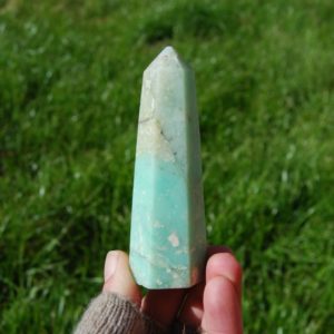 Shop Chrysoprase Points & Wands! 4in 123g Genuine Green Chrysoprase Crystal Tower | Natural genuine stones & crystals in various shapes & sizes. Buy raw cut, tumbled, or polished gemstones for making jewelry or crystal healing energy vibration raising reiki stones. #crystals #gemstones #crystalhealing #crystalsandgemstones #energyhealing #affiliate #ad