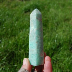 Shop Chrysoprase Points & Wands! 4.25in 150g Large Green Chrysoprase Crystal Tower | Natural genuine stones & crystals in various shapes & sizes. Buy raw cut, tumbled, or polished gemstones for making jewelry or crystal healing energy vibration raising reiki stones. #crystals #gemstones #crystalhealing #crystalsandgemstones #energyhealing #affiliate #ad