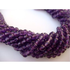 Shop Amethyst Rondelle Beads! 4mm Purple Color Amethyst Rondelle Beads, Micro Faceted Rondelles, 13 Inch Strand, Sold As 1 Strand/5 Strand | Natural genuine rondelle Amethyst beads for beading and jewelry making.  #jewelry #beads #beadedjewelry #diyjewelry #jewelrymaking #beadstore #beading #affiliate #ad