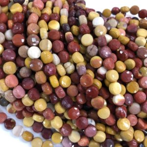 6mm Faceted Mookaite Jasper Coin Beads , small Beads Gemstone Loose Bead | Natural genuine other-shape Gemstone beads for beading and jewelry making.  #jewelry #beads #beadedjewelry #diyjewelry #jewelrymaking #beadstore #beading #affiliate #ad