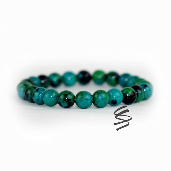 8mm Azurite Bracelet, Azurite Jewelry, Natural Azurite, Azurite Beads, Chakra Bracelet, Yoga Bracelet, Meditation Bracelet, Healing Bracelet