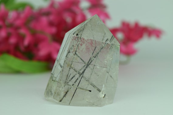 94g Black Tourmaline Rutilated Quartz Crystal-, Crystal, Stone, Rock Collection, Gemstone,