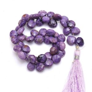 Shop Charoite Faceted Beads! AAA+ Charoite Gemstone 10mm Faceted Heart Briolette Beads | 8" Strand | Purple Charoite Semi Precious Gemstone Loose Briolettes for Jewelry | Natural genuine faceted Charoite beads for beading and jewelry making.  #jewelry #beads #beadedjewelry #diyjewelry #jewelrymaking #beadstore #beading #affiliate #ad