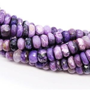 Shop Charoite Faceted Beads! Charoite faceted rondelle shape beads, Purple Charoite rondelle beads, 7mm Charoite gemstone beads, Charoite wholesale beads for jewelry | Natural genuine faceted Charoite beads for beading and jewelry making.  #jewelry #beads #beadedjewelry #diyjewelry #jewelrymaking #beadstore #beading #affiliate #ad