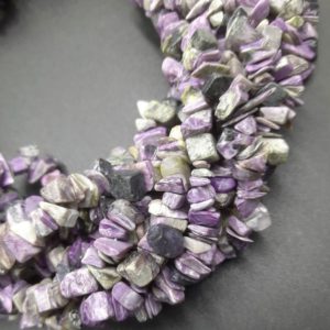 Shop Charoite Chip & Nugget Beads! Purple Charoite Smooth Uncut Chips Gemstone Beads Loose Beads 34" Natural Charoite Nugget Shape Jewelry Making Crafts | Natural genuine chip Charoite beads for beading and jewelry making.  #jewelry #beads #beadedjewelry #diyjewelry #jewelrymaking #beadstore #beading #affiliate #ad