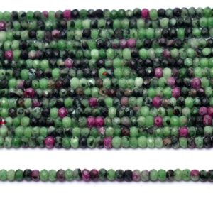Shop Ruby Zoisite Rondelle Beads! AAA+ Ruby Zoisite 3mm Faceted Rondelle Beads ~ Natural Ruby Zoisite Semi Precious Gemstone Loose Beads for Jewelry Supplies ~ 13inch Strand | Natural genuine rondelle Ruby Zoisite beads for beading and jewelry making.  #jewelry #beads #beadedjewelry #diyjewelry #jewelrymaking #beadstore #beading #affiliate #ad