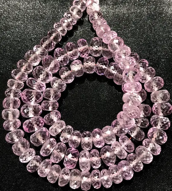 Aaaa+ Quality~~pink Morganite Faceted Rondelle Beads Morganite Gemstone Beads Faceted Pink Rondelle Beads 6to 10mmmorganite Beaded Strand