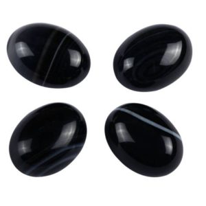 Shop Agate Cabochons! 2pcs AAA Natural Black Stripe Agate Oval Cabochon Flatback Gemstone Cabochons 20x15mm #GN49 | Natural genuine stones & crystals in various shapes & sizes. Buy raw cut, tumbled, or polished gemstones for making jewelry or crystal healing energy vibration raising reiki stones. #crystals #gemstones #crystalhealing #crystalsandgemstones #energyhealing #affiliate #ad