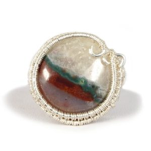 Shop Agate Rings! Sterling Silver ring with natural white red Agate gift for her, gift for mom, perfect present wire wrapped artisan for women size 6- 7 US | Natural genuine Agate rings, simple unique handcrafted gemstone rings. #rings #jewelry #shopping #gift #handmade #fashion #style #affiliate #ad