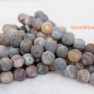Shop Agate Round Beads! 15" Dream Fire Dragon Veins Frosted Agate (Brown) 6mm/8mm/10mm/12mm round beads, Brown agate with special texture | Natural genuine round Agate beads for beading and jewelry making.  #jewelry #beads #beadedjewelry #diyjewelry #jewelrymaking #beadstore #beading #affiliate #ad